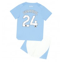 Manchester City Josko Gvardiol #24 Hjemme Trøje Børn 2023-24 Kortærmet (+ Korte bukser)